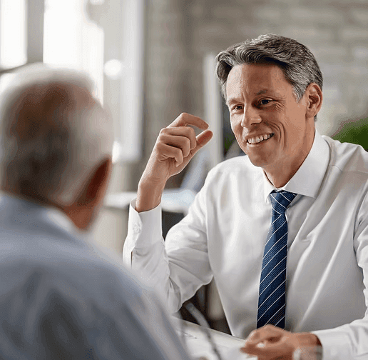 Healthcare advisor with client