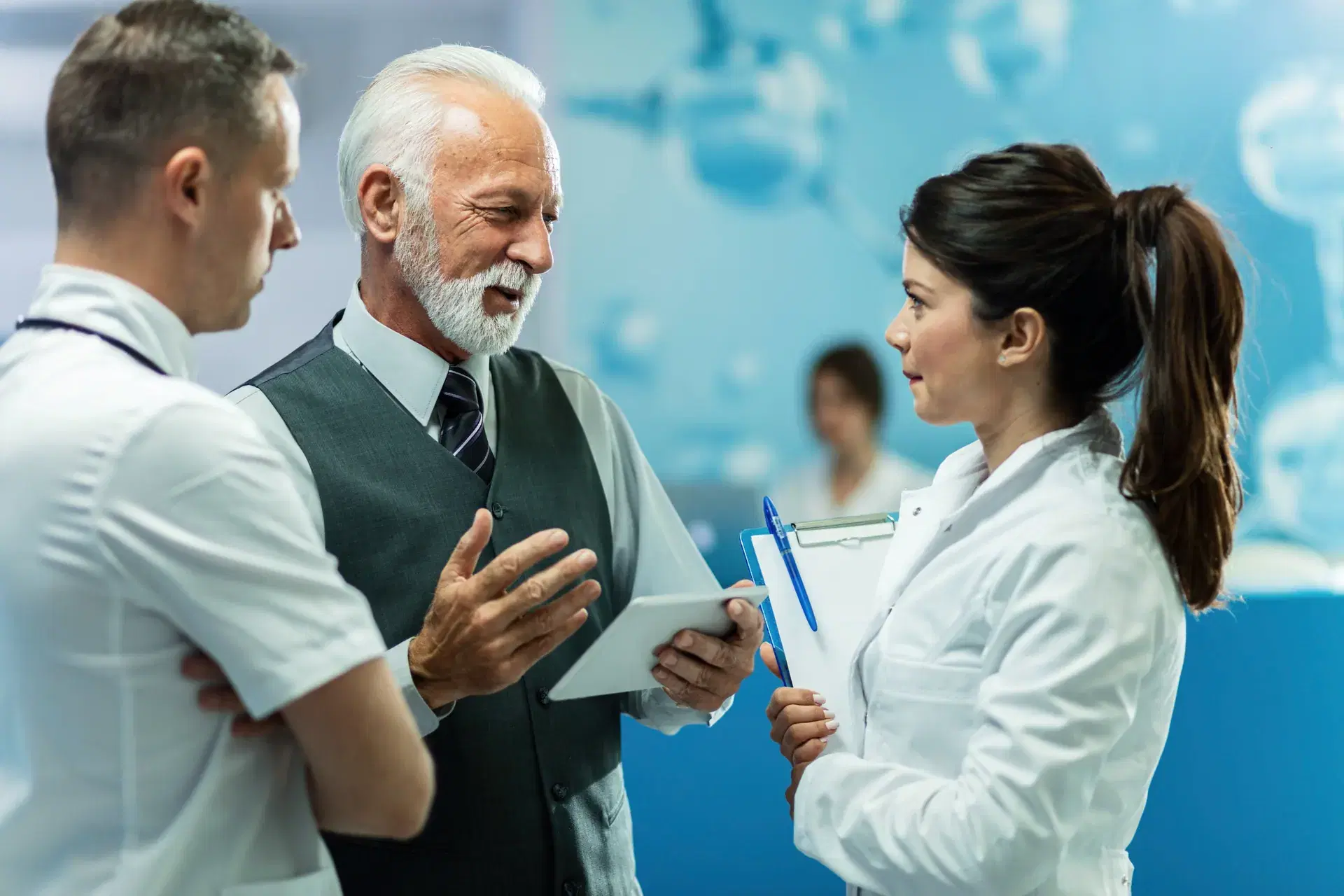 Doctor advising nurse